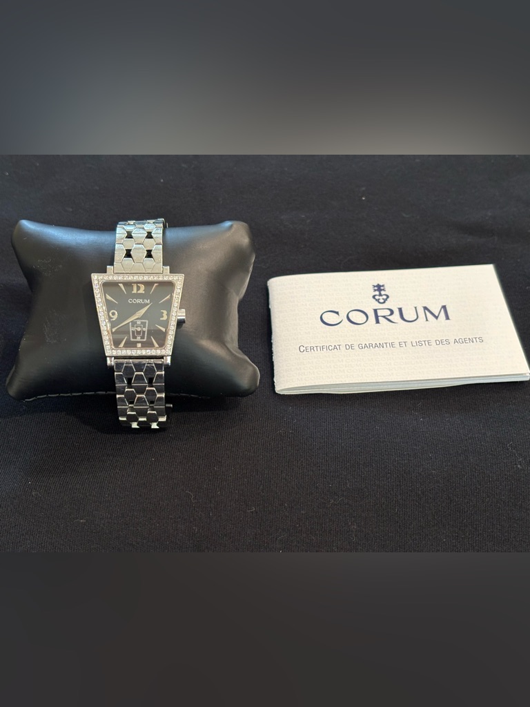 Corum Trapeze Stainless Steel  Diamond Bezel Unisex Watch
